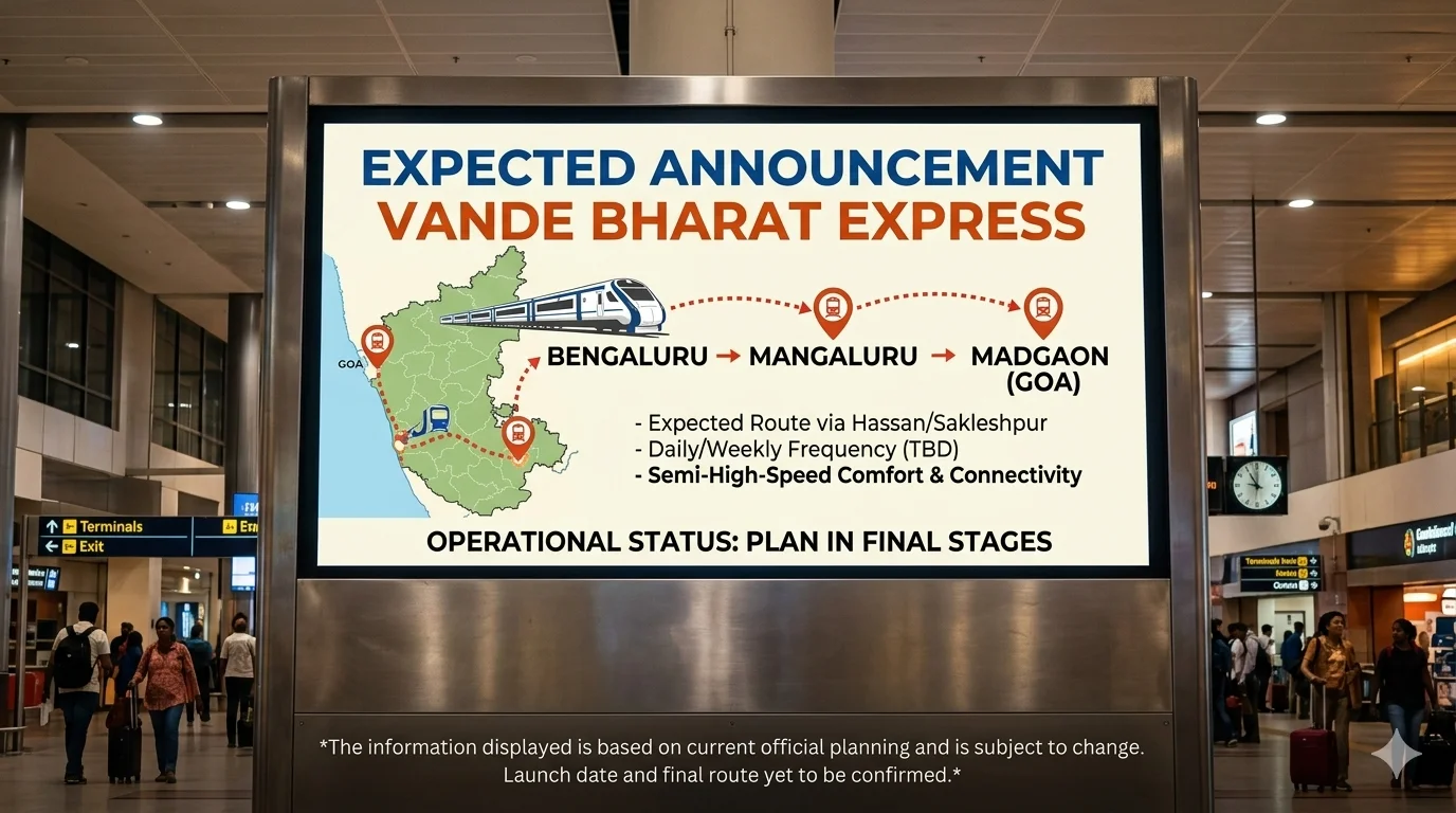 Bengaluru-Mangaluru-Madgaon Vande Bharat Express Announcement