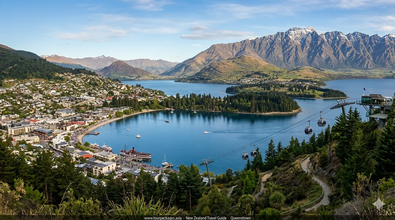 Queenstown New Zealand travel guide 2026 — Lake Wakatipu with The Remarkables mountains, Milford Sound fiord