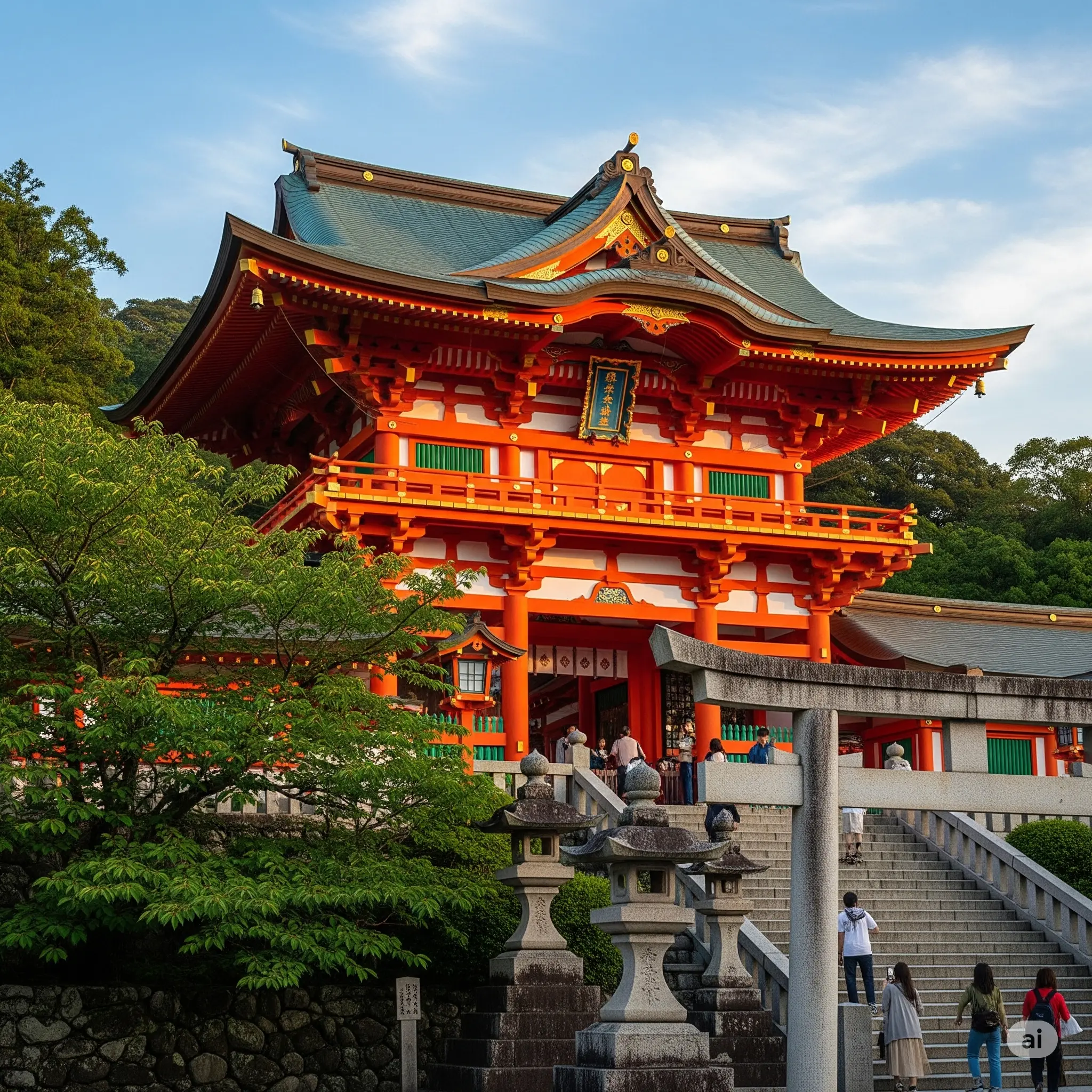 Main hall of Fushimi Inari Taisha during a festival