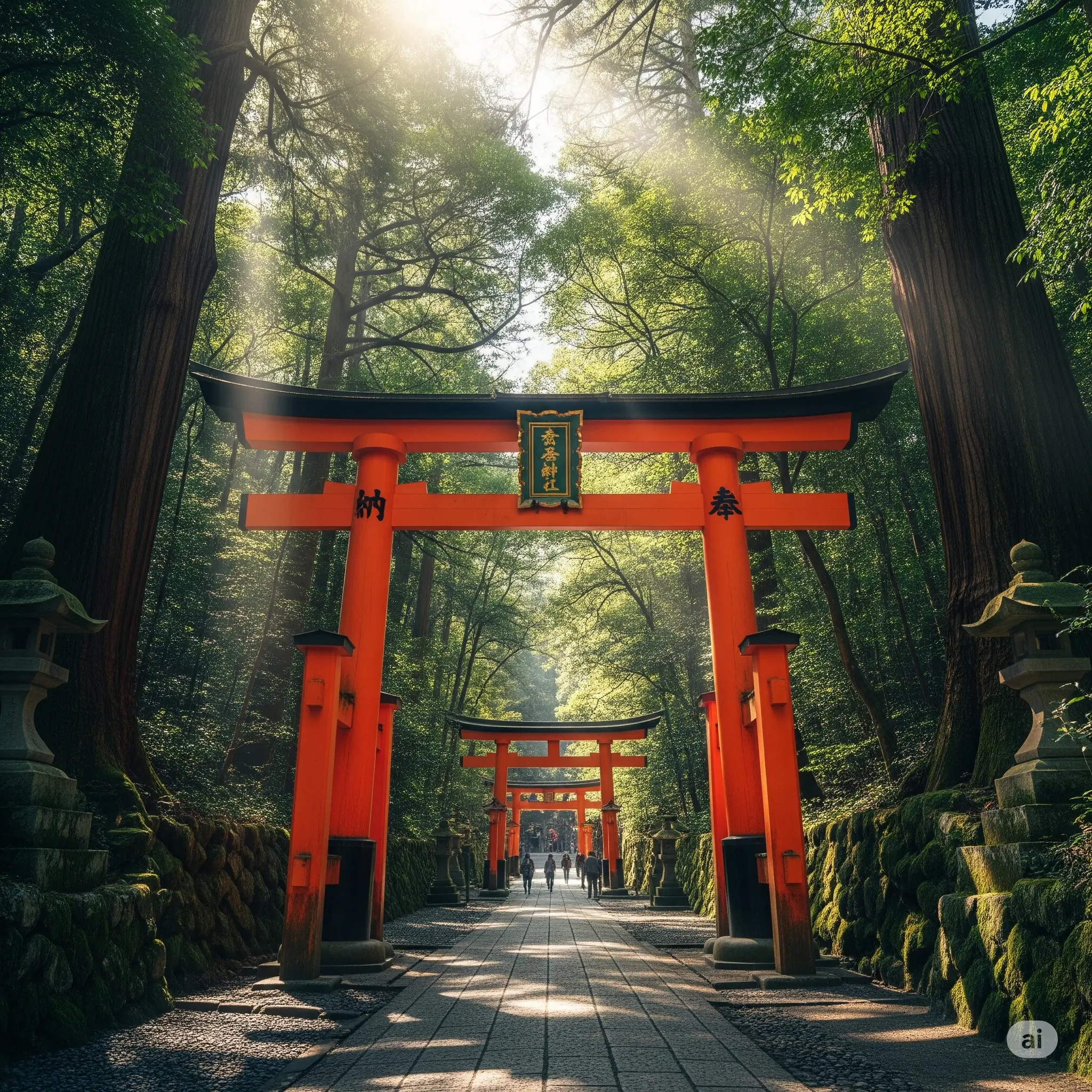 The grand entrance torii gate of Fushimi Inari Taisha
