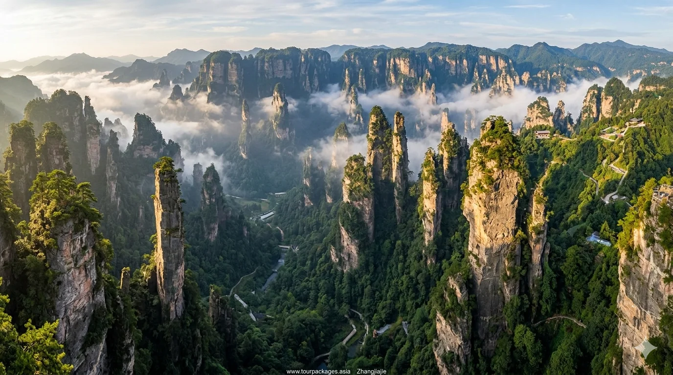 Zhangjiajie National Forest Park — sandstone pillar formations, Hunan China