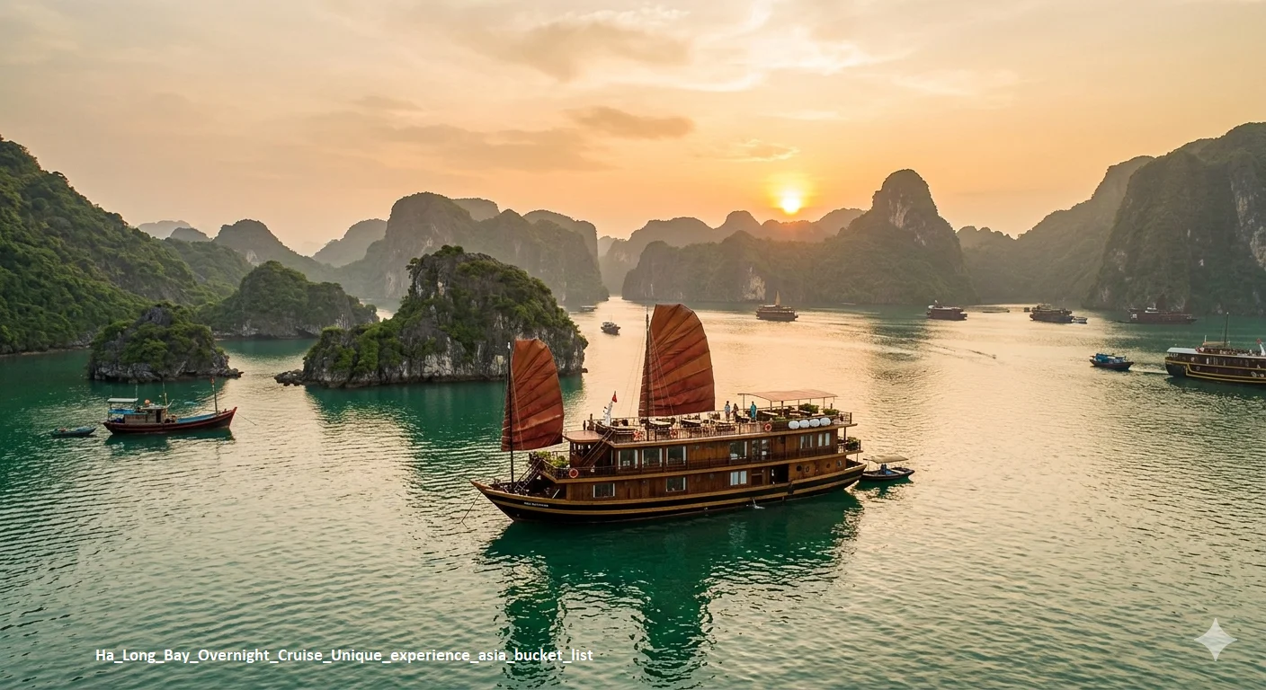 Ha Long Bay kayaking through limestone cave Vietnam overnight cruise