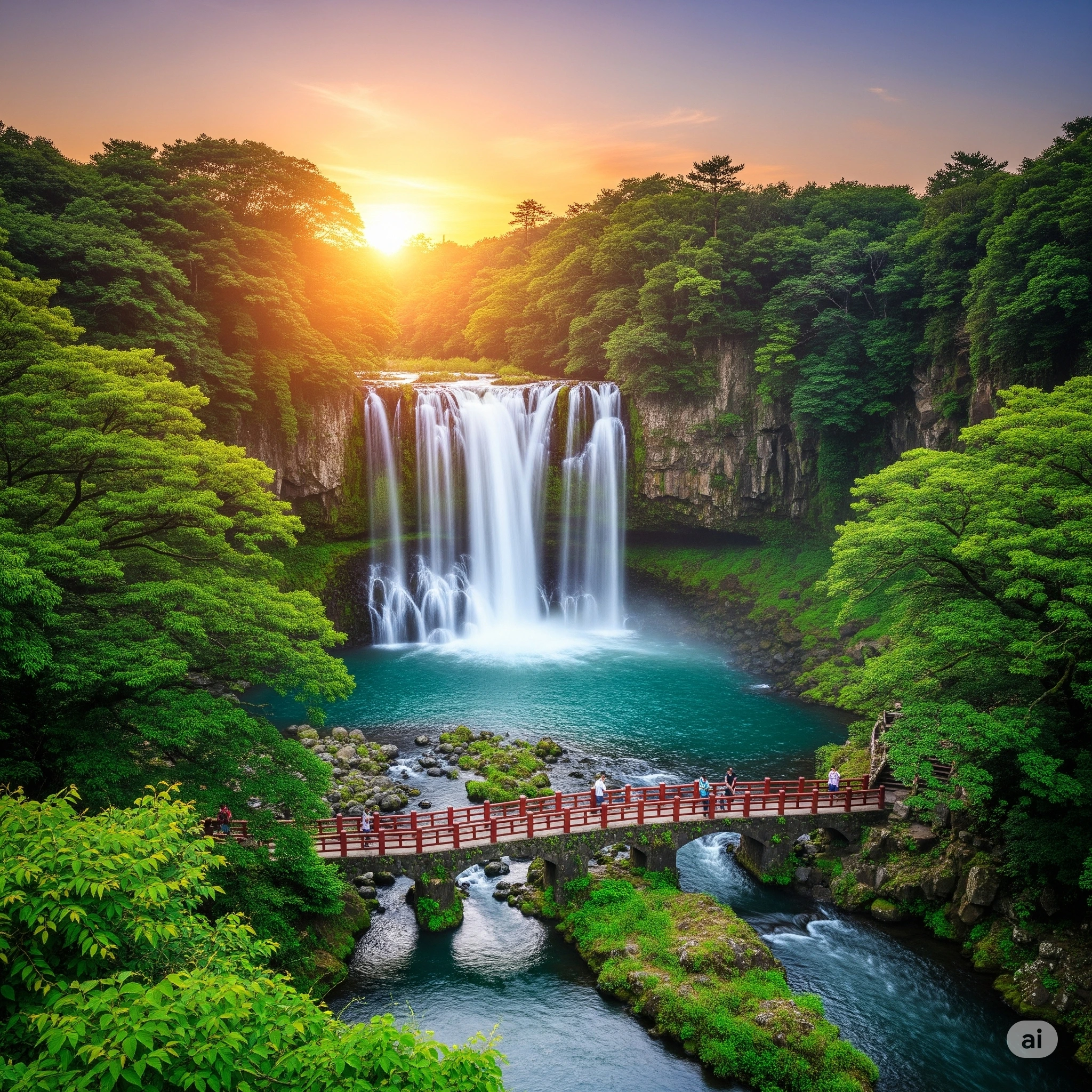 Jeju Island waterfall